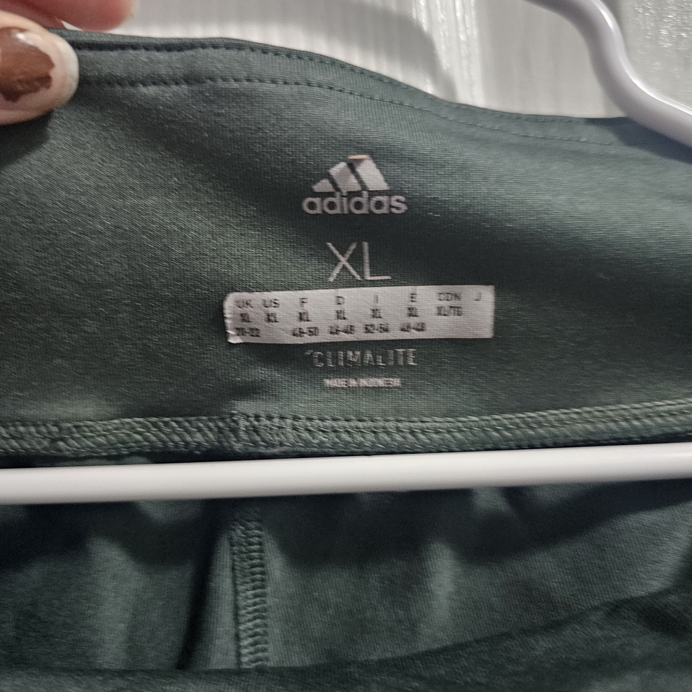 Adidas Womens Dark Olive Leggings with Mint Logo - Picture 3 of 5